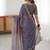 blue woven design zari satin designer saree