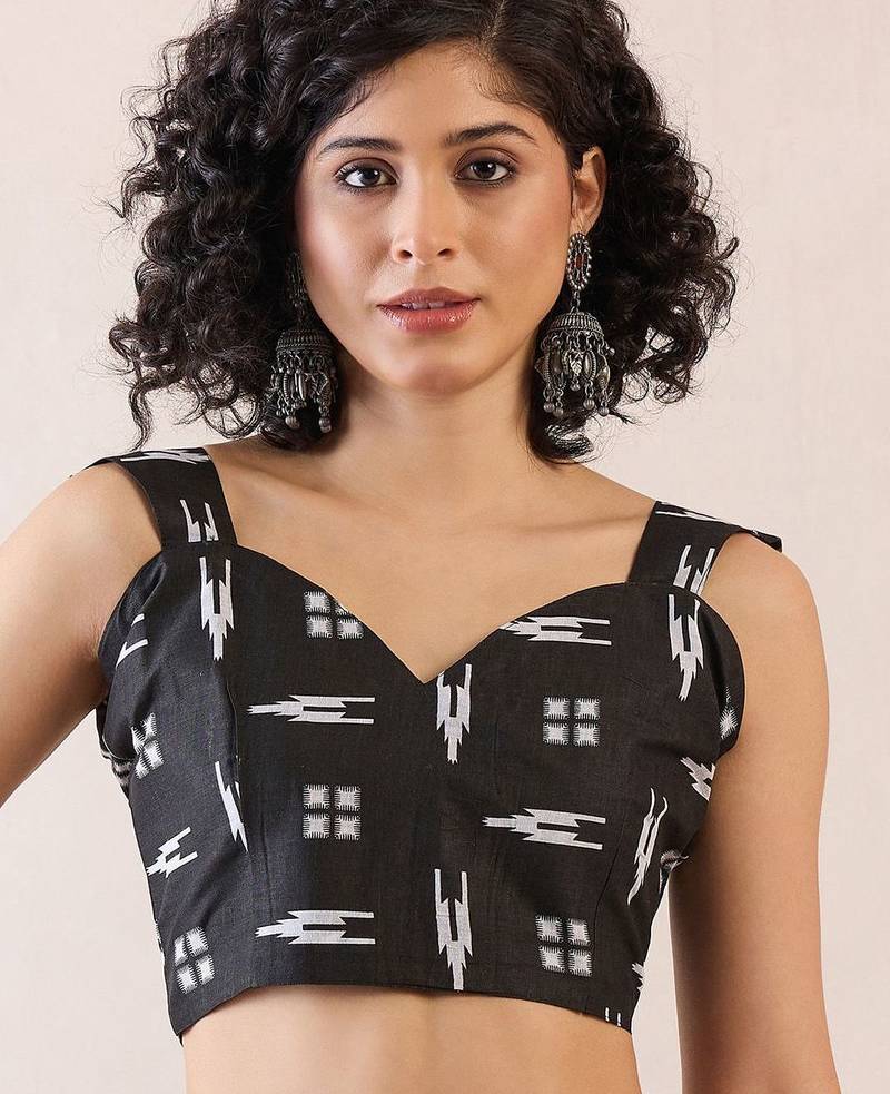 White ethnic motifs ready to wear bagh saree