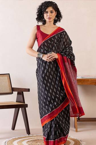 black ethnic motifs ready to wear bagh saree