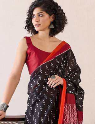 black ethnic motifs ready to wear bagh saree 3