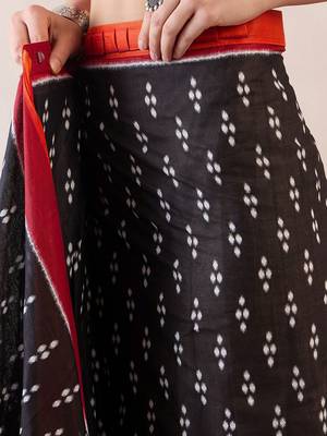 black ethnic motifs ready to wear bagh saree 4