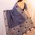grey printed chanderi saree  with unstitched blouse piece
