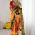 Multicolor bandhani printed pure georgette saree  with unstiched blouse piece