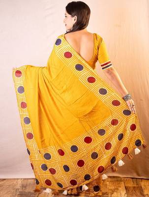 yellow chanderi saree 2