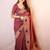 pink women chanderi saree with unstitched blouse piece