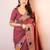 pink women chanderi saree with unstitched blouse piece