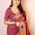 pink women chanderi saree with unstitched blouse piece