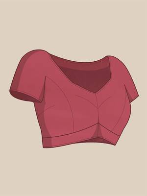 pink women chanderi saree with unstitched blouse piece 5