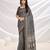 black ajrak printed block pashmina saree