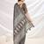 black ajrak printed block pashmina saree