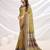 Yellow floral printed saree with blouse piece
