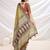 Yellow floral printed saree with blouse piece