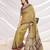 Yellow floral printed saree with blouse piece