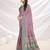 Pink floral printed saree with blouse piece
