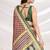 Red ajrak printed pashmina saree