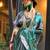 Green green abstract printed satin bagru saree