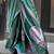 Green green abstract printed satin bagru saree