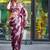 brown brown floral printed satin bagru saree
