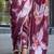brown brown floral printed satin bagru saree