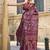 burgundy burgundy floral printed satin bagru saree