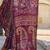 burgundy burgundy floral printed satin bagru saree