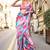 blue blue printed satin bagru saree