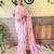 Pink pink & gold-toned embellished sequinned saree