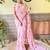 Pink pink & gold-toned embellished sequinned saree