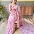 Pink pink & gold-toned embellished sequinned saree