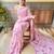 Pink pink & gold-toned embellished sequinned saree