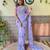lavender floral embellished sequinned poly georgette saree