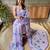 lavender floral embellished sequinned poly georgette saree