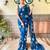 teal teal & silver-toned embellished sequinned saree