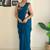 Teal embroidered saree