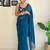 Teal embroidered saree