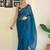 Teal embroidered saree