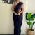 Navy blue embroidered border saree