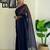 Navy blue embroidered border saree