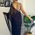 Navy blue embroidered border saree
