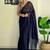 Navy blue embroidered border saree