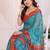blue ethnic motifs pure chiffon saree