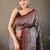 Teal floral printed saree