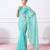 blue blue tie & dye dyed beads & stones organza saree
