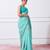 blue blue tie & dye dyed beads & stones organza saree