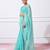 blue blue tie & dye dyed beads & stones organza saree