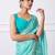 blue blue tie & dye dyed beads & stones organza saree