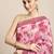 red red & white tie and dye sequinned saree