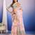 Peach floral sequinned organza saree