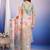 Peach floral sequinned organza saree