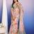Peach floral sequinned organza saree